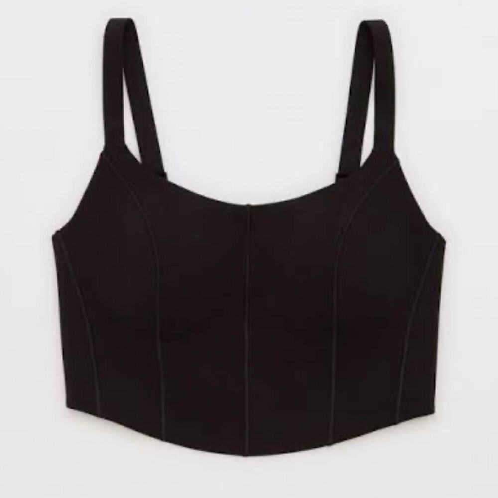 OFFLINE by Aerie Real Me Hold Up Corset Sports Bra – Black XXL